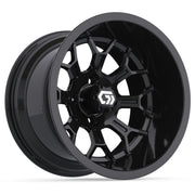 Assault Ultra-Wide 14 inch GTW golf cart wheel - Glossy Black