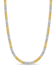 Nugget Solid White/Yellow/Rose Gold Handmade Necklace , 7mm, 16-30 Inch