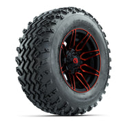 GTW® Stealth Red/Machined 12 in Wheels with 23X10.00-12 Rogue All-Terrain Tires – Full Set