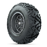 GTW® Volt Gunmetal 12 in Wheels with 25X10-12 Barrage Mud Tires – Full Set
