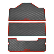 Xtreme Front, Middle, & Rear Floor Mats for Evolution D5 Ranger & Maverick – Black/Red