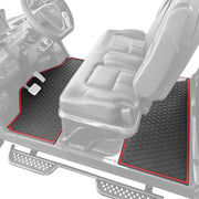 Xtreme Front, Middle, & Rear Floor Mats for Evolution D5 Ranger & Maverick – Black/Red