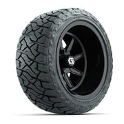 GTW Reaper Gloss Black 14 in Wheels with 23X10-R14 Maverick Steel Belted Radial All-Terrain Tires – Full Set
