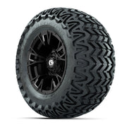 GTW® Vandal Matte Black/Machined 12 in Wheels with 23X10.5-12 Predator All-Terrain Tires – Full Set