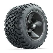 GTW® Godfather Matte Gray 12 in Wheels with 22X11-R12 Nomad Steel Belt Radial All-Terrain Tires – Full Set