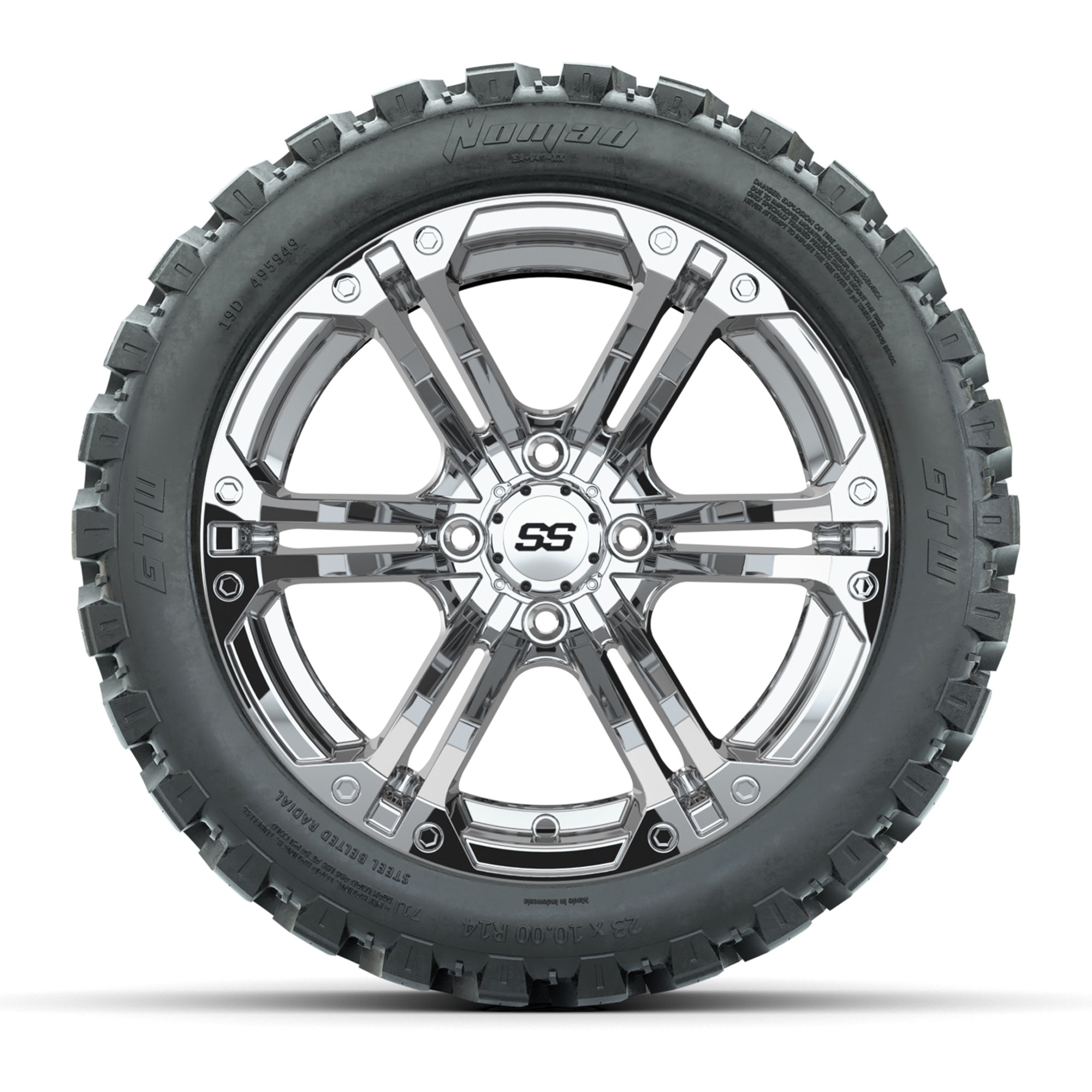 Set of (4) 14 in GTW Specter Wheels with 23x10-14 GTW Nomad  - 3/4 view