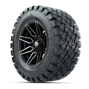 GTW® Stealth Black/Machined 12 in Wheels with 22x10-12 Timberwolf All-Terrain Tires – Full Set