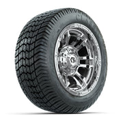 GTW® Shogun Chrome 12 in Wheels with 215/40-12 Excel Classic Street Tires – Full Set