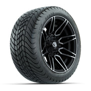 GTW® Stealth Black/Machined 12 in Wheels with 215/35-12 Mamba Street Tires – Full Set