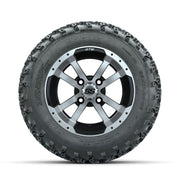 GTW Storm Trooper Machined/Black 12 in Wheels with 22x11.00-12 Rogue All Terrain Tires – Full Set