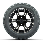 GTW® Spyder Matte Black/Bronze 12 in Wheels with 22X11-R12 Nomad Steel Belt Radial All-Terrain Tires – Full Set