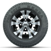 GTW Vampire Black/Machined 10 in Wheels with 205/50-10 Kenda Pro Tour Street Tires – Full Set