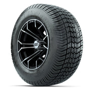 GTW® Spyder Black/Machined 12 in Wheels with 255/50-12 Excel Classic Street Tires – Full Set