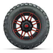 GTW® Stealth Red/Machined 12 in Wheels with 23X10.00-12 Rogue All-Terrain Tires – Full Set