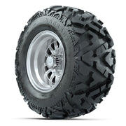 GTW Medusa Silver/Machined 10 in Wheels with 20x10-10 Barrage Mud Tires – Full Set