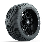 GTW® Vortex 2 Matte Black/Machined 12 in Wheels with 205/30-12 Fusion Street Tires – Full Set