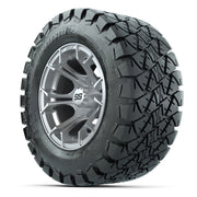 GTW® Spyder Silver Brush 12 in Wheels with 22X10-12 Timberwolf All-Terrain Tires – Full Set