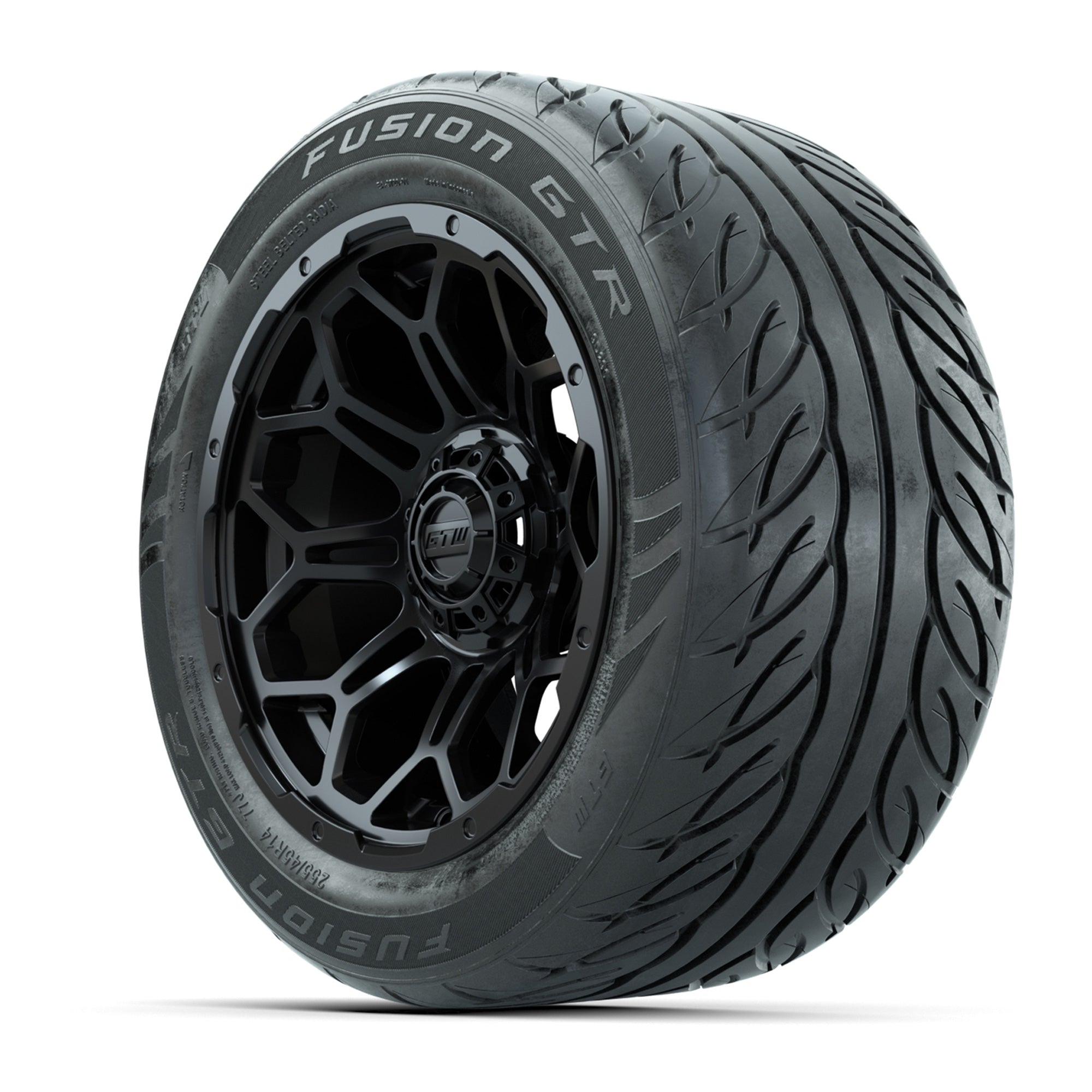 Set of (4) 14 in GTW Bravo Wheels with 255/45-R14 Fusion GTR - 3/4 view