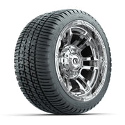 GTW® Shogun Chrome 12 in Wheels with 205/30-12 Fusion Street Tires – Full Set