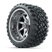 GTW Reaper Chrome 15 in Wheels with 23X10-R15 Nomad Steel Belted Radial All-Terrain Tires – Full Set