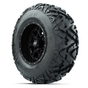 GTW® Vortex 2 Matte Black/Machined 12 in Wheels with 25X10-12 Barrage Mud Tires – Full Set