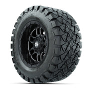 GTW® Titan Black/Machined 12 in Wheels with 22X10-12 Timberwolf All-Terrain Tires – Full Set