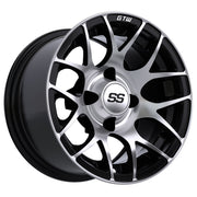 Pursuit 12 inch GTW golf cart wheel - Black / Silver