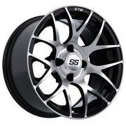 Pursuit 14 inch GTW golf cart wheel - Black / Silver