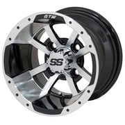 Storm Trooper 10 inch GTW golf cart wheel - Black / Silver