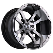 Storm Trooper 12 inch GTW golf cart wheel - Black / Silver