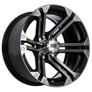 Specter 14 inch GTW golf cart wheel - Black / Silver