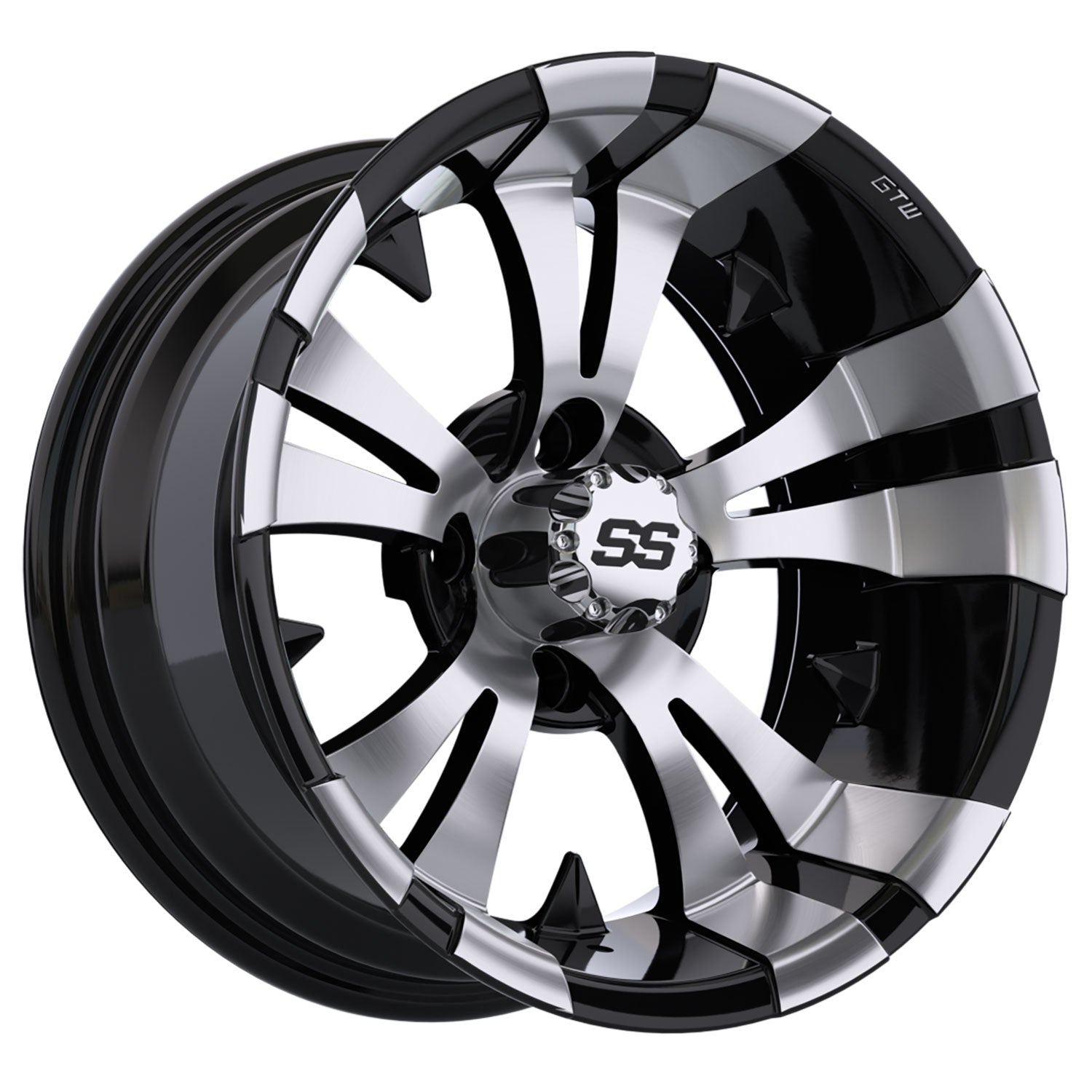 Vampire 14 inch GTW golf cart wheel - Black / Silver