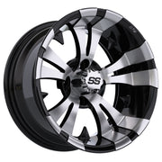 Vampire 14 inch GTW golf cart wheel - Black / Silver