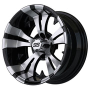 Vampire 14 inch GTW golf cart wheel - Black / Silver