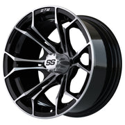 Spyder 15 inch GTW golf cart wheel - Black / Silver