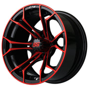 Spyder 15 inch GTW golf cart wheel - Black / Red