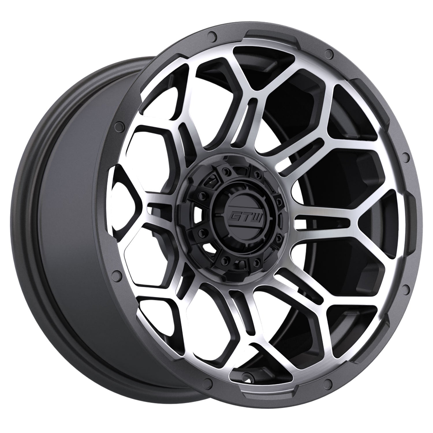 Bravo 14 inch GTW golf cart wheel - Matte Grey / Silver