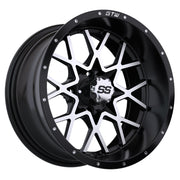 Vortex 14 inch GTW golf cart wheel - Black / Silver