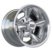 Godfather 10 inch GTW golf cart wheel - Chrome