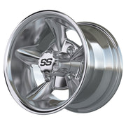 Godfather 10 inch GTW golf cart wheel - Chrome
