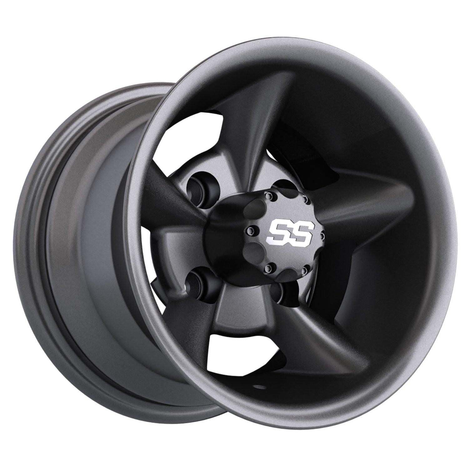 Godfather 10 inch GTW golf cart wheel - Matte Grey