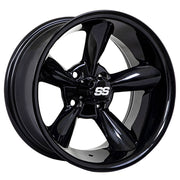 Godfather 10 inch GTW golf cart wheel - Glossy Black