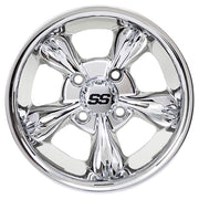 Godfather 12 inch GTW golf cart wheel - Chrome