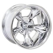 Godfather 12 inch GTW golf cart wheel - Chrome