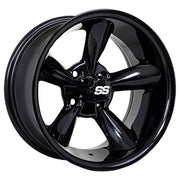 Godfather 14 inch GTW golf cart wheel - Glossy Black