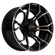 Spyder 14 inch GTW golf cart wheel - Matte Black / Bronze