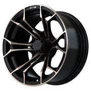 Spyder 14 inch GTW golf cart wheel - Matte Black / Bronze