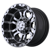 Omega 12 inch GTW golf cart wheel - Black / Silver