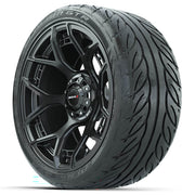 Madjax 15 inch Flow Form matte black wheels with Fusion GTR street tires - Set of Four