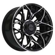 Stellar 15 inch GTW golf cart wheel - Black / Silver